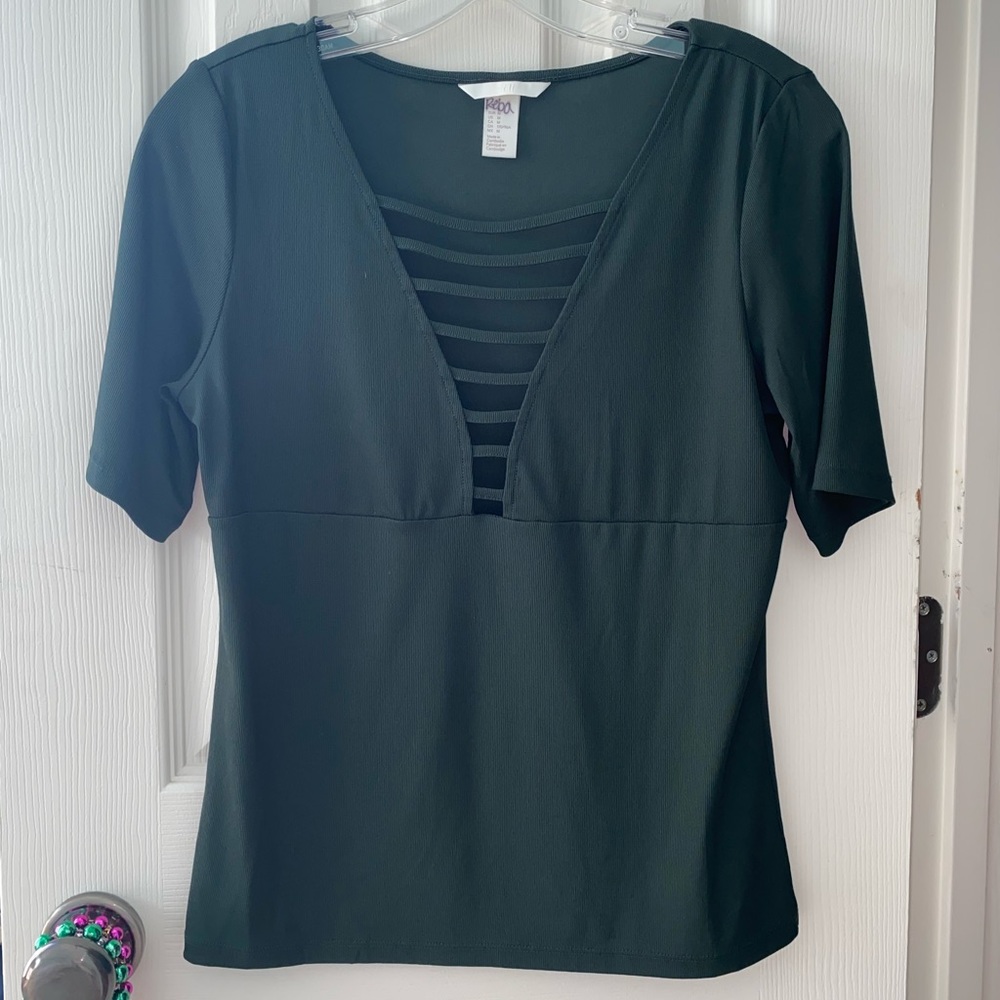 H&M Dark Green Low Cut Top